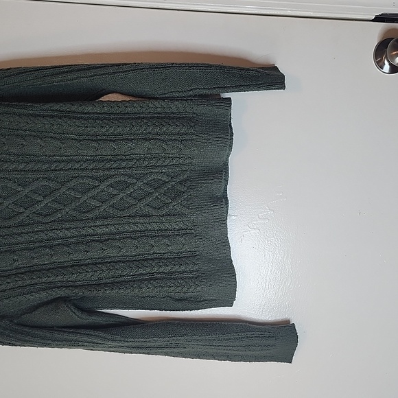 J. Crew Olive Cable Knit Sweater - Picture 9 of 12